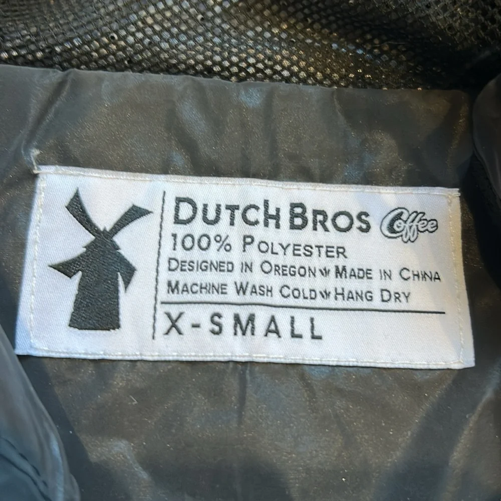 ✌️Dutch Bros Black Reflective Hooded Rain Jacket X-SMALL DB 1992 RARE